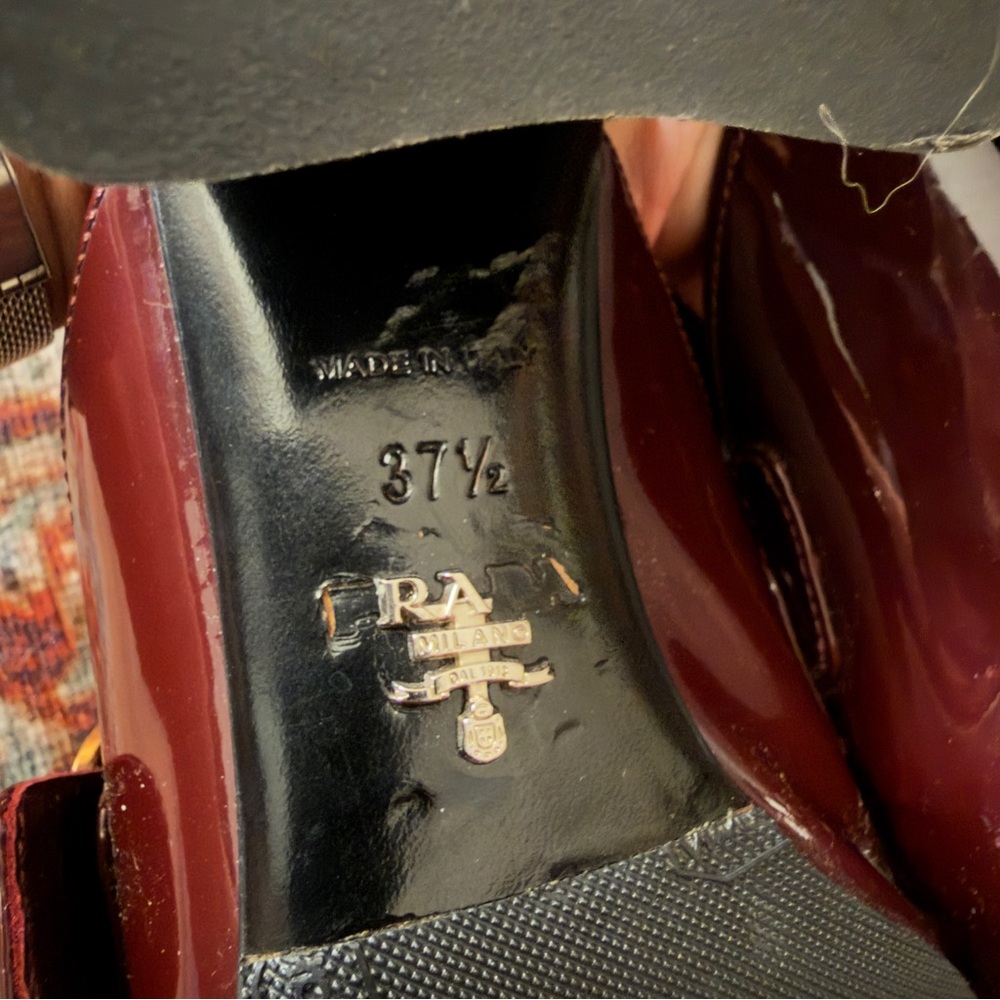 Prada Patent Leather Burgundy Mules - Picture 6 of 10